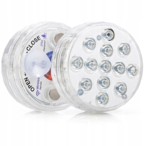 OŚWIETLENIE RGB 10 LED BASEN STAW FONTANNA OCZKO WODNE WODOODPORNE 2 SZTUKI