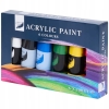 FARBY AKRYLOWE ZESTAW RÓŻNE KOLORY 6 X 100 ML PŁÓTNO PAPIER DREWNO