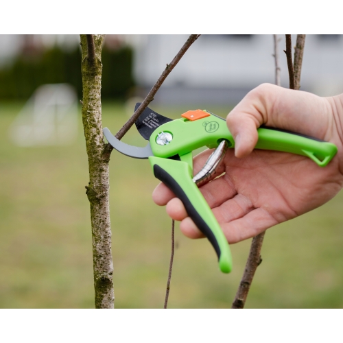 Sekator ogrodowy ręczny do gałęzi nożycowy Garden Touch 15 cm mały zielony