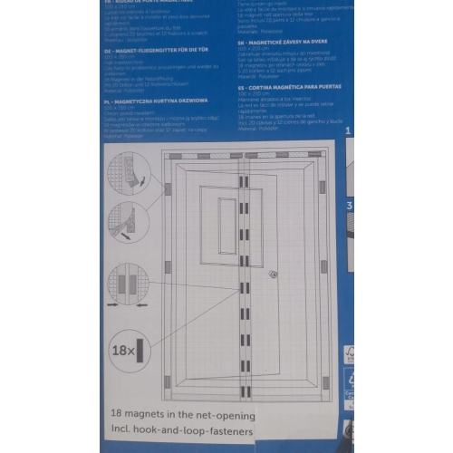 MAGNETYCZNA MOSKITIERA DRZWIOWA SIATKA 100 x 210 cm NA KOMARY OWADY CZARNA