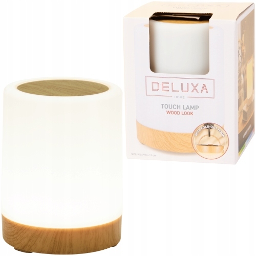 LAMPA LED DELUXA HOME DOTYKOWA 12 CM H ZASILANA BATERIAMI 8 TRYBÓW KOLORU