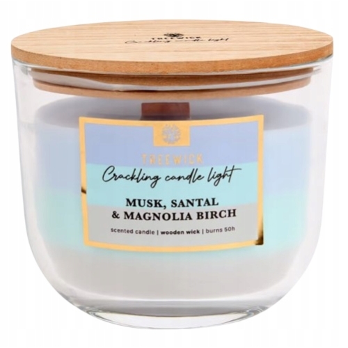 Świeca TreeWick tradycyjna sojowa 370G 50H FSC MUSK SANTAL MAGNOLIA BIRCH