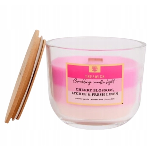 Świeca TreeWick tradycyjna sojowa 370G 50H CHERRY BLOSSOM LYCHEE FRESH LINE