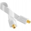 Kabel antenowy podokienny przelotka F-F HQ Ultracienka Biała Brązowa 0,25mB