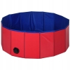 DUŻY SOLIDNY BASEN DLA PSA KOTA ZWIERZĄT DZIECI SKŁADANY 80x30 cm BLUE RED