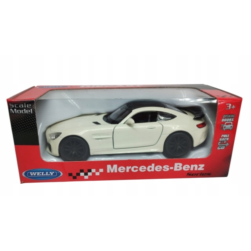 MERCEDES BENZ AMG KOLEKCJONERSKI METALOWY MODEL RESORAK WELLY 1:34 KREMOWY