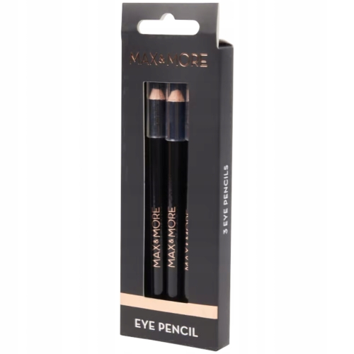 Kredka do oczu czarna pigment black zestaw 3 kredek 1,2 gram Max & More