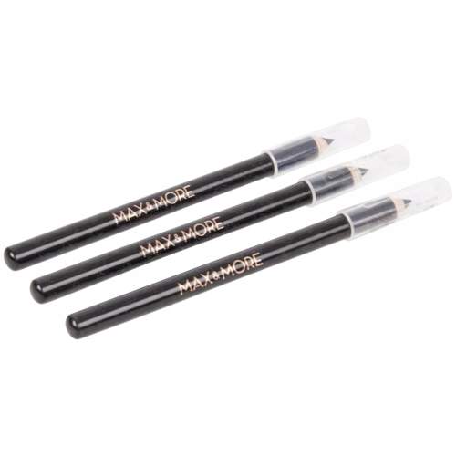 Kredka do oczu czarna pigment black zestaw 3 kredek 1,2 gram Max & More