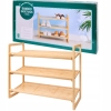 Naturalna Bambusowa półka na buty 3 poziomy max 15 kg Otwarta 66x54x30 cm