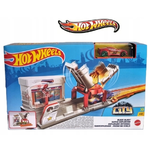 Tor Samochodowy Hot Wheels Pożar na Stacji Blaze Blast RedCar num. 32 FJN36