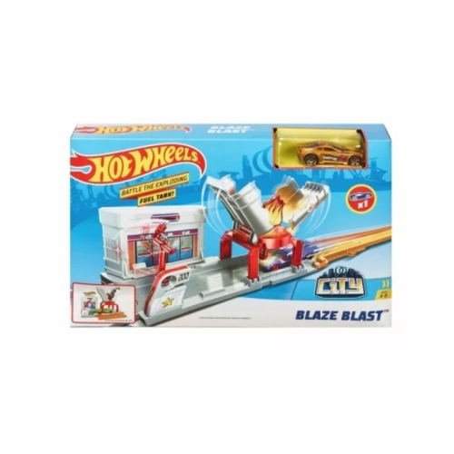 Tor Samochodowy Hot Wheels Pożar na Stacji Blaze Blast RedCar num. 32 FJN36