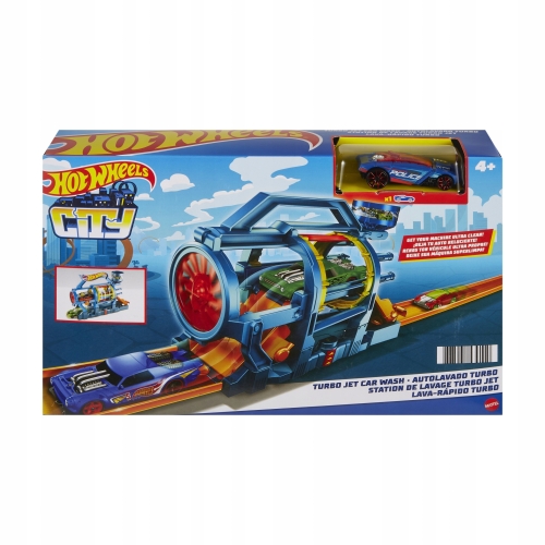 Tor samochodowy Hot Wheels City Blaze Mattel Turbomyjnia Auto Police FJN35