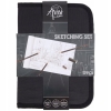 Zestaw: Szkicownik A4 50 kart 130g + Etui ołówków do szkicowania 17 element
