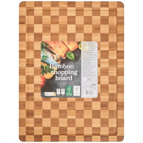TACA PATERA DESKA DO KROJENIA MIĘSA BAMBUSOWA MOCNA GRUBA DUŻA 38 x 28 cm