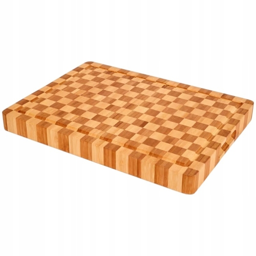 TACA PATERA DESKA DO KROJENIA MIĘSA BAMBUSOWA MOCNA GRUBA DUŻA 38 x 28 cm