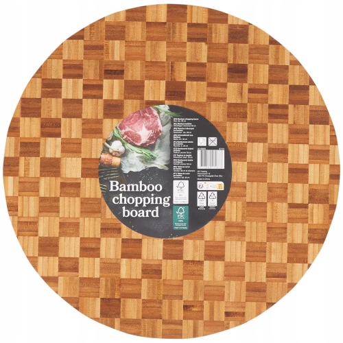 TACA PATERA DESKA DO KROJENIA MIĘSA BAMBUSOWA MOCNA GRUBA DUŻA 38 x 28 cm