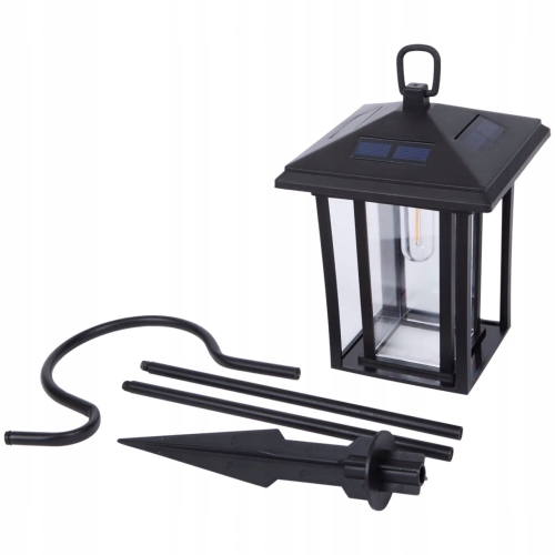 LAMPA SOLARNA LED LATARNIA OGRÓD TARAS BALKON CZUJNIK ZMIERZCHU WISZĄCA