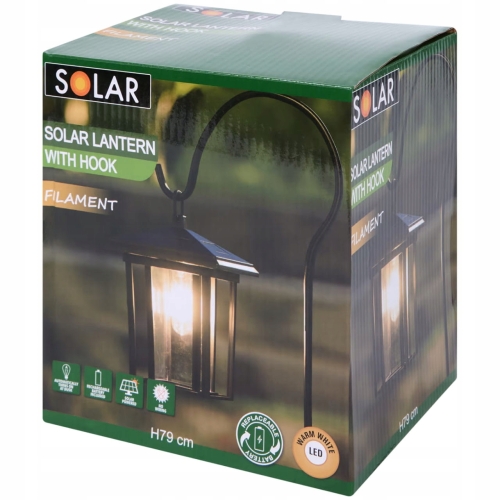 LAMPA SOLARNA LED LATARNIA OGRÓD TARAS BALKON CZUJNIK ZMIERZCHU WISZĄCA