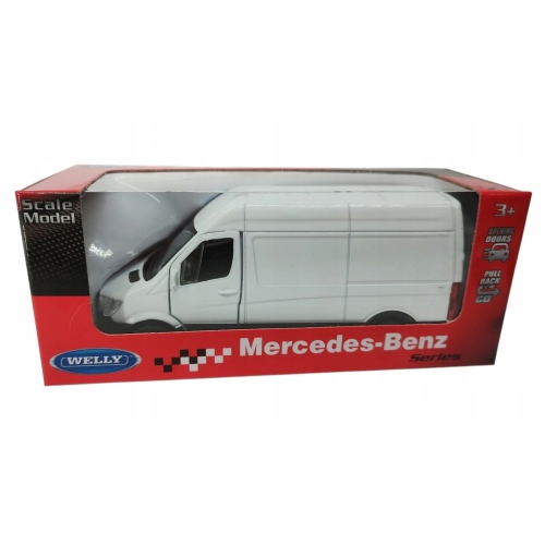 MERCEDES BENZ BUS KOLEKCJONERSKI METALOWY SAMOCHÓD RESORAK WELLY 1:34 BIAŁY