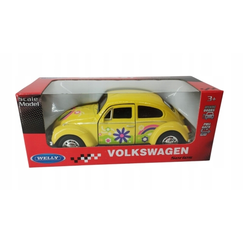 VOLKSWAGEN GARBUS KOLEKCJONERSKI METALOWY SAMOCHÓD RESORAK WELLY 1:34 KWIAT