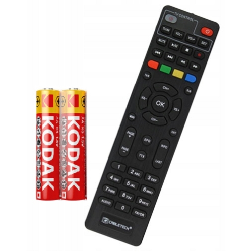 Pilot URZ0336A do dekodera DVB-T2 Cabletech oryginalny jakość + 2 BATERIE