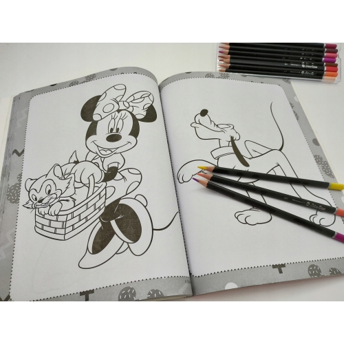 KOLOROWANKA MEGA COLOR DISNEY Z NAKLEJKAMI Minnie Mause Pluto Miki Donald