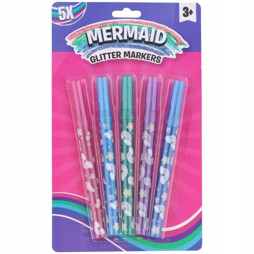 BROKATOWE MARKERY PISAKI Zestaw 5 kolorów mermaid 10 CS