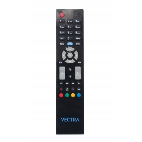 Pilot do dekoderów telewizji kablowej oryginał płaski wąski VECTRA -BLUE