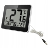 Termometr Higrometr Zegar 3w1 uchwyt magnetyczny duży wyświetlacz LCD Czarn