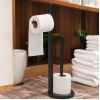 STOJAK NA PAPIER TOALETOWY ŁAZIENKOWY DO TOALETY 53CM METALOWY CZARNY LOFT