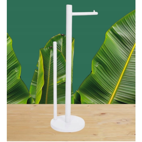 STOJAK NA PAPIER TOALETOWY ŁAZIENKOWY DO TOALETY 53CM METALOWY BIAŁY LOFT