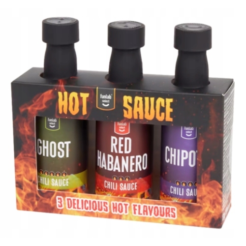 FUNLAB SUPER HOT ZESTAW OSTRYCH SOSÓW 3X45 mL HABANERO CHILI CHIPOTLE MIX