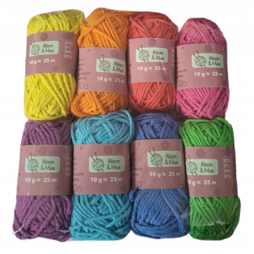Włóczka bawełniana 8 x 25 m motek 10 gram MIX 797