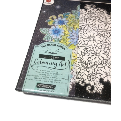KOLOROWANKA NA PŁÓTNIE Z BROKATEM DecoTime brokatowa wym. 29 x 29 KWIATY