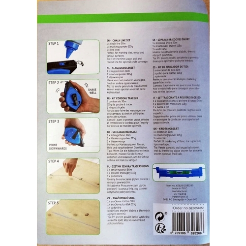 Sznur sznurek traserski 30M + kreda + poziomnica