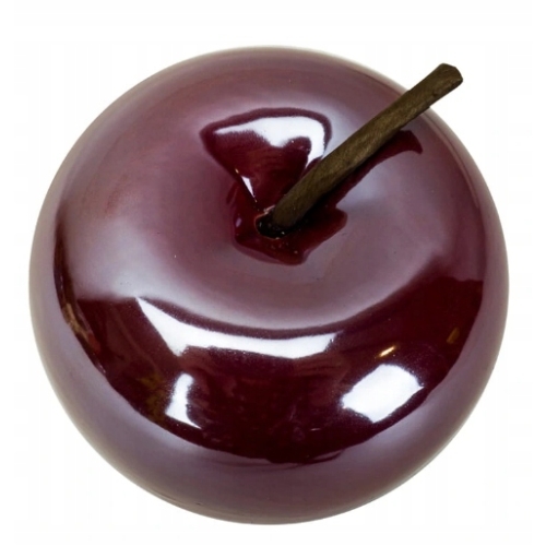 JABŁKO CERAMICZNE DUŻE 7 X 8 CM BORDO DEKORACYJNE OZDOBA HOME DOCOR