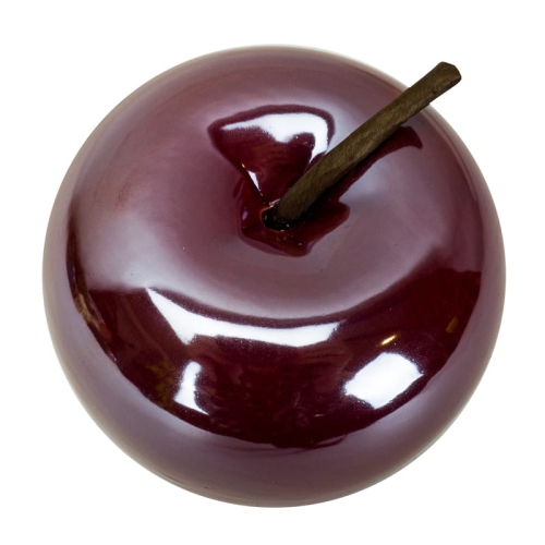 JABŁKO CERAMICZNE DUŻE 7 X 8 CM BORDO DEKORACYJNE OZDOBA HOME DOCOR