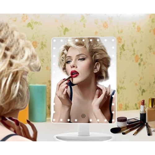 Podświetlane LUSTRO kosmetyczne LUSTERKO Do Makijażu LED na bat 16,9x11,9cm