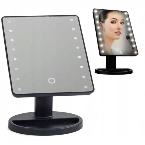 Podświetlane LUSTRO kosmetyczne LUSTERKO Do Makijażu LED na bat 16,9x11,9cm