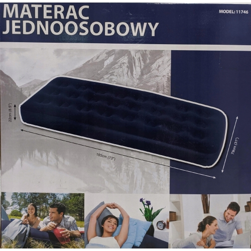 MATERAC JEDNOOSOBOWY WELUROWY DO PŁYWANIA SYPIALNI I OPALANIA 185 x 79 x 22