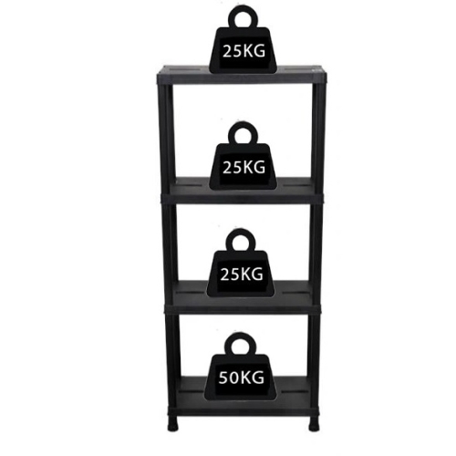 REGAŁ MAGAZYNOWY PLASTIKOWY 4 PÓŁKI 125 KG