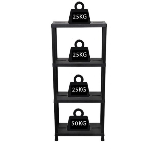 REGAŁ MAGAZYNOWY PLASTIKOWY 4 PÓŁKI 125 KG