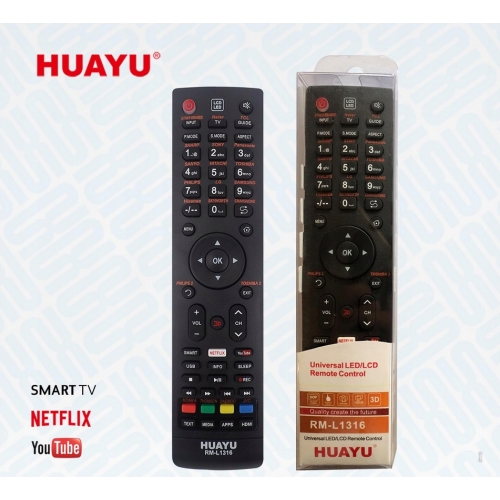 Pilot uniwersalny do TV LCD Smart PHILIPS LG SONY model HUAYU RM-L1316