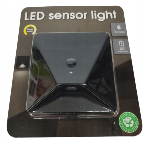 Lampa z czujnikiem ruchu led 3D schody szafa garderoba podszafkowa czarna 3