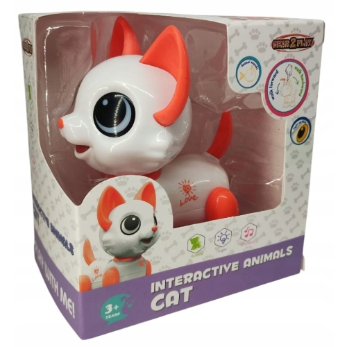 Interaktywny chodzący kotek robot Gear 2 Play CAT pomarańczowo biały