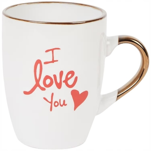 Złoty Porcelanowy kubek Zdobiony LOVE You