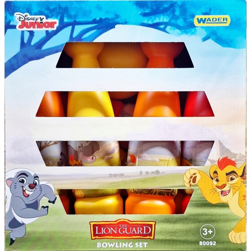 Kręgle do gry zręcznościowej Lion the guard zestaw piłka 7 elementów WADER