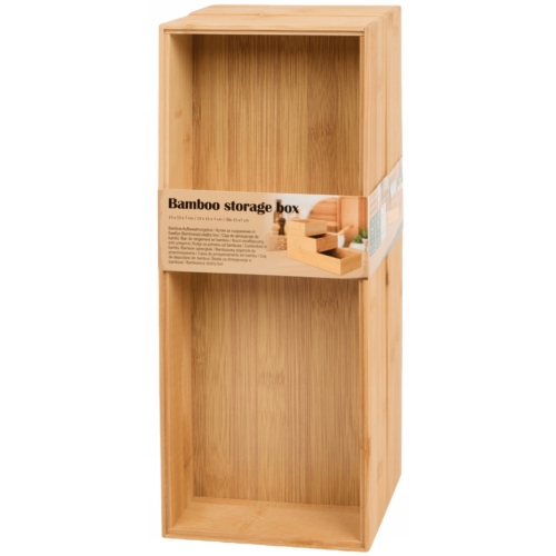 Duży Bambusowy zestaw: 3 pojemniki do kuchni 38x15x7 cm + 2 mniejsze