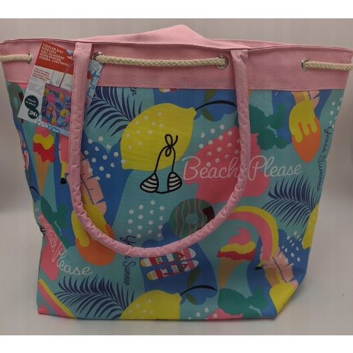 TORBA PLAŻOWA TERMICZNA PIKNIK PLAŻA BIWAK 50 x 40 x 20 cm 24L RÓŻOWA PINK