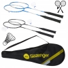 Badminton 2 rakiety 2 x Lotka + pokrowiec Slazenger Dunlop Srebrno błękitne